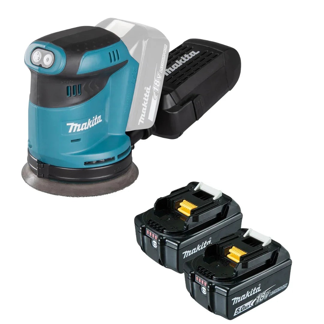 Makita 18V LXT Sander Kit – Includes 2x 5.0Ah Li-ion Battery Pack
