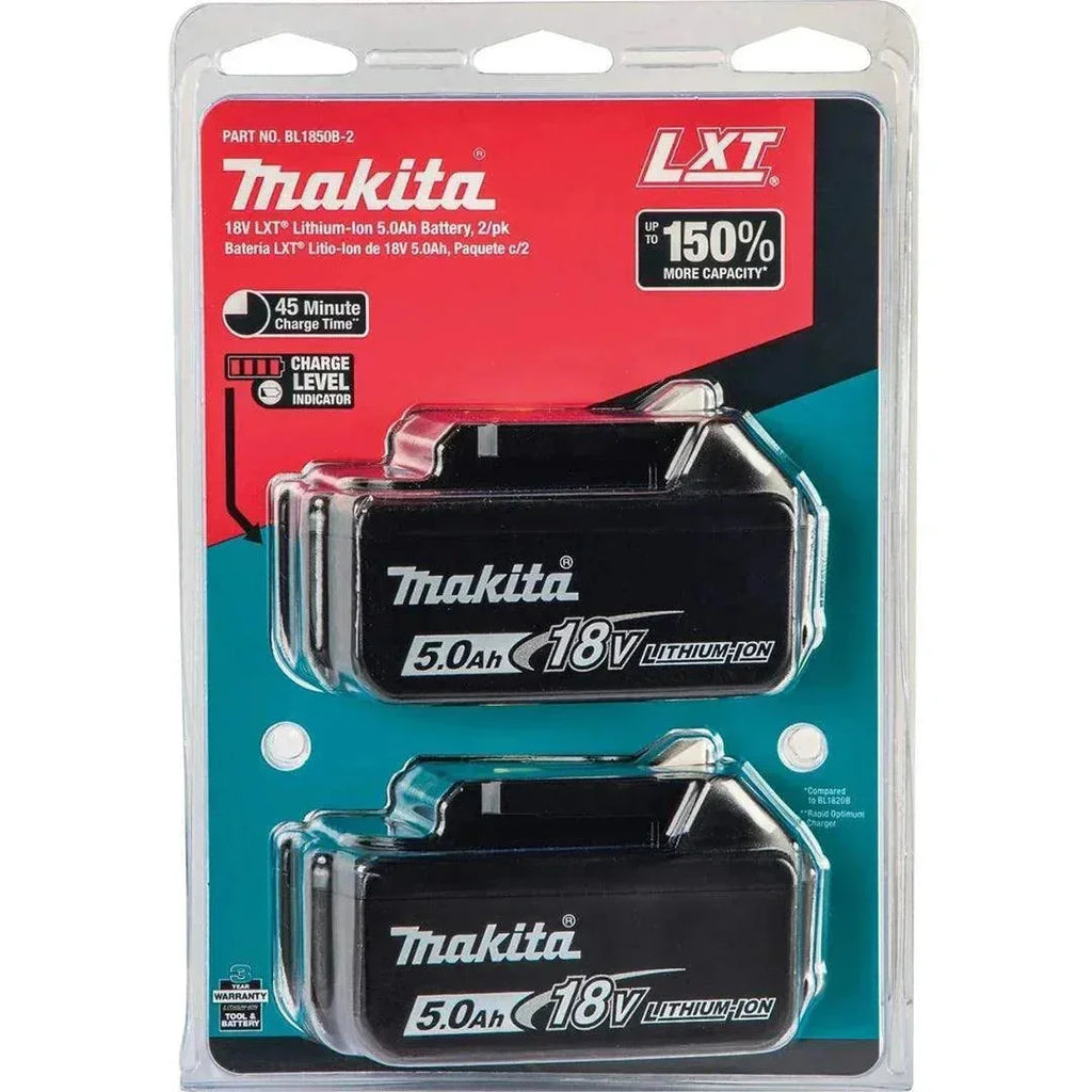 Makita 18V 5.0Ah Battery Combo Pack with Charger & Protective Case